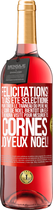 29,95 € Envoi gratuit | Vin rosé Édition ROSÉ Félicitations! Tu as été sélectionné pour tirer le traîneau du Père Noël le soir de Noël. Bientôt un elfe te rendra visite pour Étiquette Rouge. Étiquette personnalisable Vin jeune Récolte 2025 Tempranillo