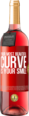 29,95 € 免费送货 | 桃红葡萄酒 ROSÉ版 你最美丽的曲线是你的微笑 红色标签. 可自定义的标签 青年酒 收成 2023 Tempranillo