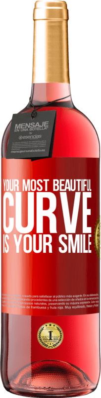 29,95 € Free Shipping | Rosé Wine ROSÉ Edition Your most beautiful curve is your smile Red Label. Customizable label Young wine Harvest 2024 Tempranillo