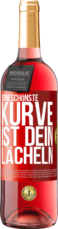 29,95 € Kostenloser Versand | Roséwein ROSÉ Ausgabe Deineschönste Kurve ist dein Lächeln Rote Markierung. Anpassbares Etikett Junger Wein Ernte 2024 Tempranillo