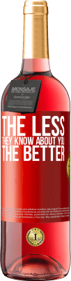 29,95 € Free Shipping | Rosé Wine ROSÉ Edition The less they know about you, the better Red Label. Customizable label Young wine Harvest 2023 Tempranillo