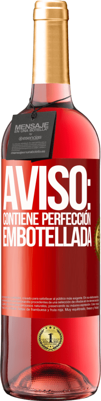 29,95 € Envío gratis | Vino Rosado Edición ROSÉ Aviso: contiene perfección embotellada Etiqueta Roja. Etiqueta personalizable Vino joven Cosecha 2023 Tempranillo