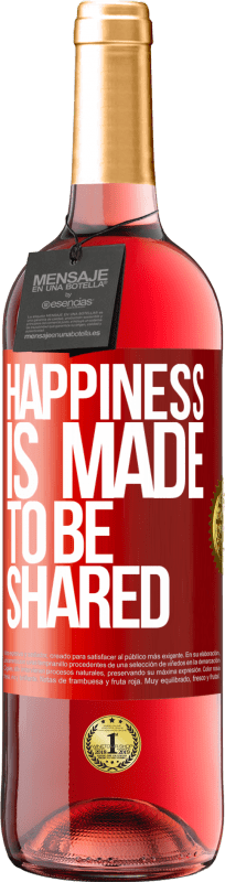 29,95 € 免费送货 | 桃红葡萄酒 ROSÉ版 幸福被分享 红色标签. 可自定义的标签 青年酒 收成 2023 Tempranillo