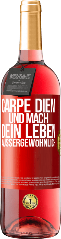 29,95 € Kostenloser Versand | Roséwein ROSÉ Ausgabe Carpe Diem und mach dein Leben außergewöhnlich Rote Markierung. Anpassbares Etikett Junger Wein Ernte 2024 Tempranillo