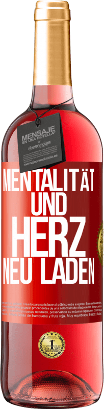 29,95 € Kostenloser Versand | Roséwein ROSÉ Ausgabe Mentalität und Herz neu laden Rote Markierung. Anpassbares Etikett Junger Wein Ernte 2024 Tempranillo