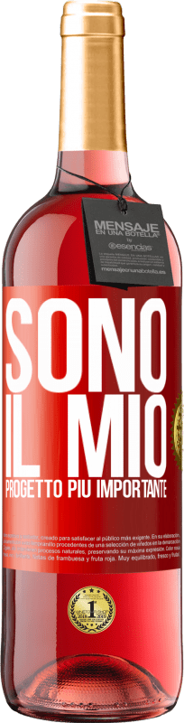 29,95 € Spedizione Gratuita | Vino rosato Edizione ROSÉ Sono il mio progetto più importante Etichetta Rossa. Etichetta personalizzabile Vino giovane Raccogliere 2024 Tempranillo