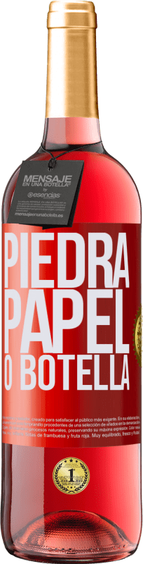 29,95 € Envío gratis | Vino Rosado Edición ROSÉ Piedra, papel o botella Etiqueta Roja. Etiqueta personalizable Vino joven Cosecha 2023 Tempranillo