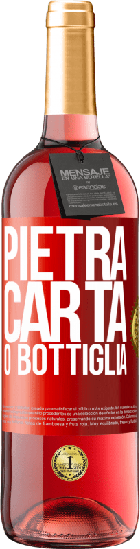 29,95 € Spedizione Gratuita | Vino rosato Edizione ROSÉ Pietra, carta o bottiglia Etichetta Rossa. Etichetta personalizzabile Vino giovane Raccogliere 2023 Tempranillo
