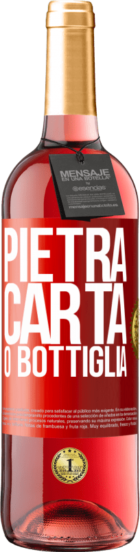 29,95 € Spedizione Gratuita | Vino rosato Edizione ROSÉ Pietra, carta o bottiglia Etichetta Rossa. Etichetta personalizzabile Vino giovane Raccogliere 2024 Tempranillo