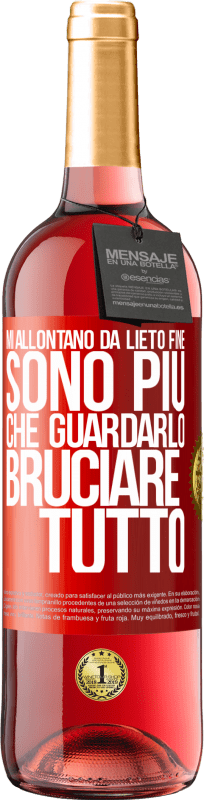 29,95 € Spedizione Gratuita | Vino rosato Edizione ROSÉ Mi allontano da lieto fine, sono più che guardarlo bruciare tutto Etichetta Rossa. Etichetta personalizzabile Vino giovane Raccogliere 2024 Tempranillo