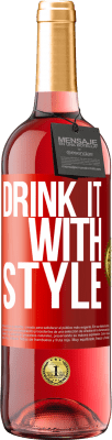 29,95 € 送料無料 | ロゼワイン ROSÉエディション スタイルで飲む 赤いタグ. カスタマイズ可能なラベル 若いワイン 収穫 2023 Tempranillo