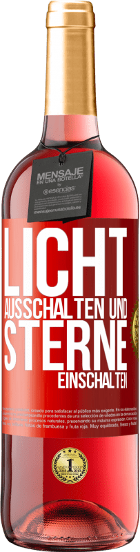 29,95 € Kostenloser Versand | Roséwein ROSÉ Ausgabe Licht ausschalten und Sterne einschalten Rote Markierung. Anpassbares Etikett Junger Wein Ernte 2024 Tempranillo