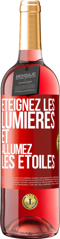 29,95 € Envoi gratuit | Vin rosé Édition ROSÉ Éteignez les lumières et allumez les étoiles Étiquette Rouge. Étiquette personnalisable Vin jeune Récolte 2024 Tempranillo