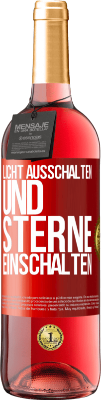 29,95 € Kostenloser Versand | Roséwein ROSÉ Ausgabe Licht ausschalten und Sterne einschalten Rote Markierung. Anpassbares Etikett Junger Wein Ernte 2024 Tempranillo