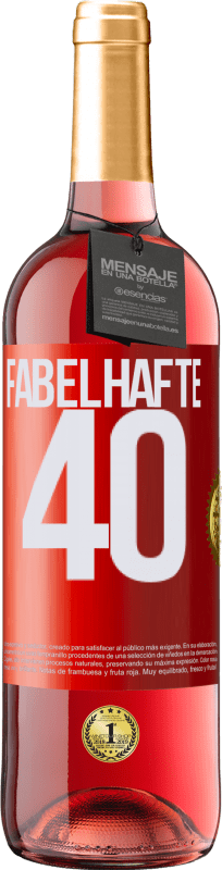 29,95 € Kostenloser Versand | Roséwein ROSÉ Ausgabe Fabelhafte 40 Rote Markierung. Anpassbares Etikett Junger Wein Ernte 2023 Tempranillo