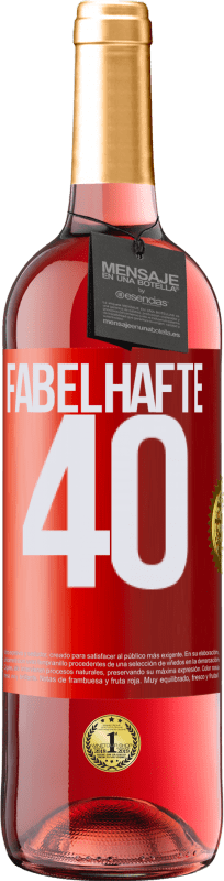 29,95 € Kostenloser Versand | Roséwein ROSÉ Ausgabe Fabelhafte 40 Rote Markierung. Anpassbares Etikett Junger Wein Ernte 2024 Tempranillo