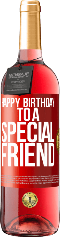 29,95 € Envio grátis | Vinho rosé Edição ROSÉ Feliz aniversário para um amigo especial Etiqueta Vermelha. Etiqueta personalizável Vinho jovem Colheita 2023 Tempranillo