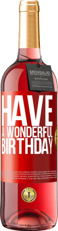 29,95 € 送料無料 | ロゼワイン ROSÉエディション 素敵な誕生日を 赤いタグ. カスタマイズ可能なラベル 若いワイン 収穫 2023 Tempranillo