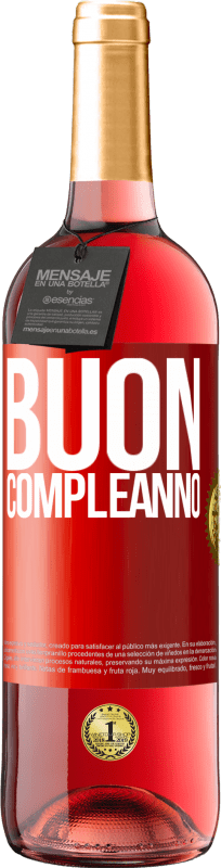 29,95 € Spedizione Gratuita | Vino rosato Edizione ROSÉ Buon compleanno Etichetta Rossa. Etichetta personalizzabile Vino giovane Raccogliere 2024 Tempranillo