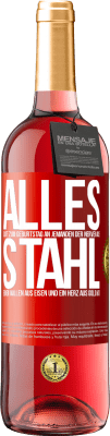 29,95 € Kostenloser Versand | Roséwein ROSÉ Ausgabe Alles Gute zum Geburtstag an jemanden der Nerven aus Stahl, einen Willen aus Eisen und ein Herz aus Gold hat Rote Markierung. Anpassbares Etikett Junger Wein Ernte 2023 Tempranillo