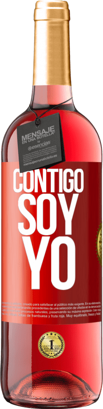 29,95 € Envío gratis | Vino Rosado Edición ROSÉ Contigo soy yo Etiqueta Roja. Etiqueta personalizable Vino joven Cosecha 2023 Tempranillo