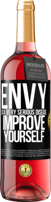 29,95 € Free Shipping | Rosé Wine ROSÉ Edition Envy is a very serious disease, improve yourself Black Label. Customizable label Young wine Harvest 2024 Tempranillo