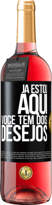 29,95 € Envio grátis | Vinho rosé Edição ROSÉ Já estou aqui. Você tem dois desejos Etiqueta Preta. Etiqueta personalizável Vinho jovem Colheita 2024 Tempranillo