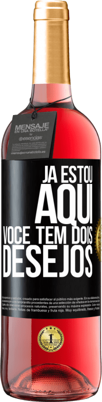 29,95 € Envio grátis | Vinho rosé Edição ROSÉ Já estou aqui. Você tem dois desejos Etiqueta Preta. Etiqueta personalizável Vinho jovem Colheita 2024 Tempranillo