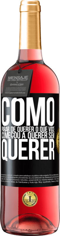 29,95 € Envio grátis | Vinho rosé Edição ROSÉ Como parar de querer o que você começou a querer sem querer Etiqueta Preta. Etiqueta personalizável Vinho jovem Colheita 2024 Tempranillo