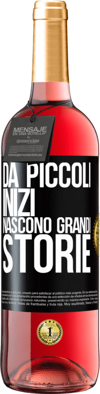 29,95 € Spedizione Gratuita | Vino rosato Edizione ROSÉ Da piccoli inizi nascono grandi storie Etichetta Nera. Etichetta personalizzabile Vino giovane Raccogliere 2024 Tempranillo