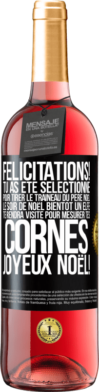 29,95 € Envoi gratuit | Vin rosé Édition ROSÉ Félicitations! Tu as été sélectionné pour tirer le traîneau du Père Noël le soir de Noël. Bientôt un elfe te rendra visite pour Étiquette Noire. Étiquette personnalisable Vin jeune Récolte 2024 Tempranillo