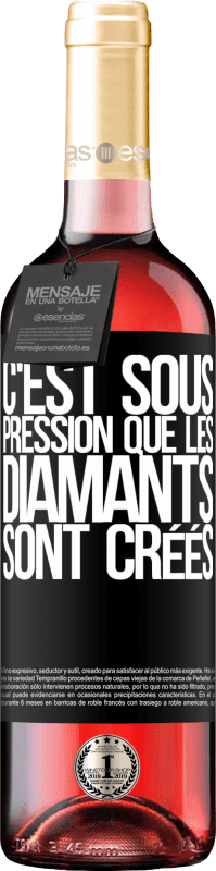 29,95 € Envoi gratuit | Vin rosé Édition ROSÉ C'est sous pression que les diamants sont créés Étiquette Noire. Étiquette personnalisable Vin jeune Récolte 2025 Tempranillo