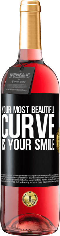 29,95 € Free Shipping | Rosé Wine ROSÉ Edition Your most beautiful curve is your smile Black Label. Customizable label Young wine Harvest 2023 Tempranillo