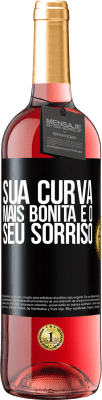 29,95 € Envio grátis | Vinho rosé Edição ROSÉ Sua curva mais bonita é o seu sorriso Etiqueta Preta. Etiqueta personalizável Vinho jovem Colheita 2024 Tempranillo