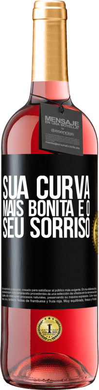 29,95 € Envio grátis | Vinho rosé Edição ROSÉ Sua curva mais bonita é o seu sorriso Etiqueta Preta. Etiqueta personalizável Vinho jovem Colheita 2024 Tempranillo