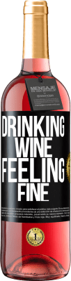 29,95 € 送料無料 | ロゼワイン ROSÉエディション Drinking wine, feeling fine ブラックラベル. カスタマイズ可能なラベル 若いワイン 収穫 2025 Tempranillo