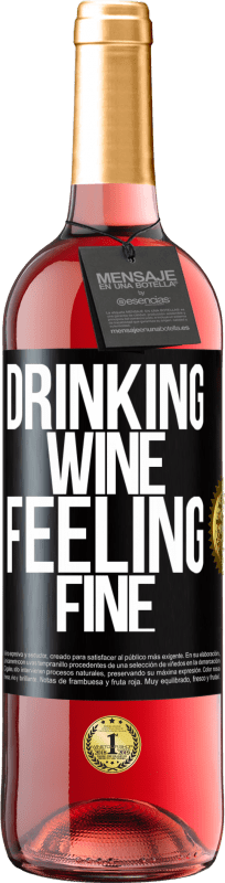 29,95 € 送料無料 | ロゼワイン ROSÉエディション Drinking wine, feeling fine ブラックラベル. カスタマイズ可能なラベル 若いワイン 収穫 2023 Tempranillo