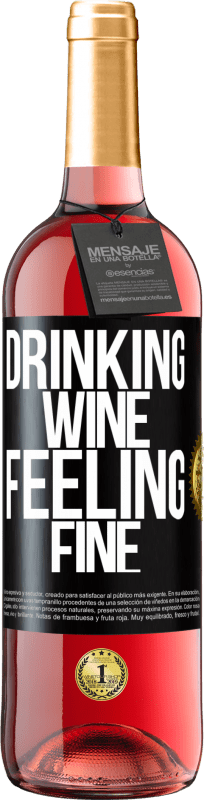 29,95 € 送料無料 | ロゼワイン ROSÉエディション Drinking wine, feeling fine ブラックラベル. カスタマイズ可能なラベル 若いワイン 収穫 2024 Tempranillo