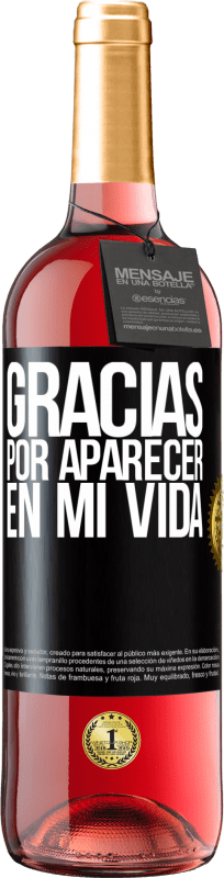 29,95 € Envío gratis | Vino Rosado Edición ROSÉ Gracias por aparecer en mi vida Etiqueta Negra. Etiqueta personalizable Vino joven Cosecha 2024 Tempranillo