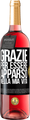 29,95 € Spedizione Gratuita | Vino rosato Edizione ROSÉ Grazie per essere apparso nella mia vita Etichetta Nera. Etichetta personalizzabile Vino giovane Raccogliere 2023 Tempranillo