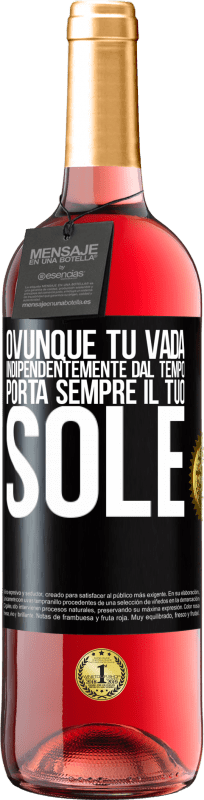 29,95 € Spedizione Gratuita | Vino rosato Edizione ROSÉ Ovunque tu vada, indipendentemente dal tempo, porta sempre il tuo sole Etichetta Nera. Etichetta personalizzabile Vino giovane Raccogliere 2024 Tempranillo