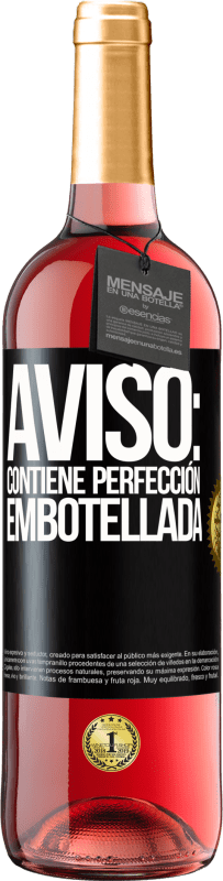 29,95 € Envío gratis | Vino Rosado Edición ROSÉ Aviso: contiene perfección embotellada Etiqueta Negra. Etiqueta personalizable Vino joven Cosecha 2024 Tempranillo