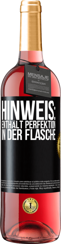 29,95 € Kostenloser Versand | Roséwein ROSÉ Ausgabe Hinweis: Enthält Perfektion in der Flasche Schwarzes Etikett. Anpassbares Etikett Junger Wein Ernte 2025 Tempranillo