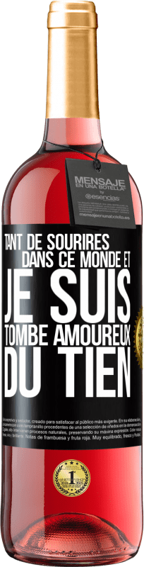 29,95 € Envoi gratuit | Vin rosé Édition ROSÉ Tant de sourires dans ce monde et je suis tombé amoureux du tien Étiquette Noire. Étiquette personnalisable Vin jeune Récolte 2024 Tempranillo