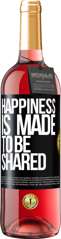 29,95 € 免费送货 | 桃红葡萄酒 ROSÉ版 幸福被分享 黑标. 可自定义的标签 青年酒 收成 2023 Tempranillo