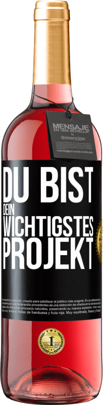 29,95 € Kostenloser Versand | Roséwein ROSÉ Ausgabe Du bist dein wichtigstes Projekt Schwarzes Etikett. Anpassbares Etikett Junger Wein Ernte 2023 Tempranillo