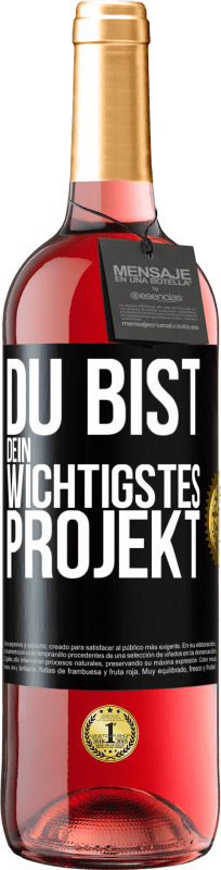 29,95 € Kostenloser Versand | Roséwein ROSÉ Ausgabe Du bist dein wichtigstes Projekt Schwarzes Etikett. Anpassbares Etikett Junger Wein Ernte 2024 Tempranillo