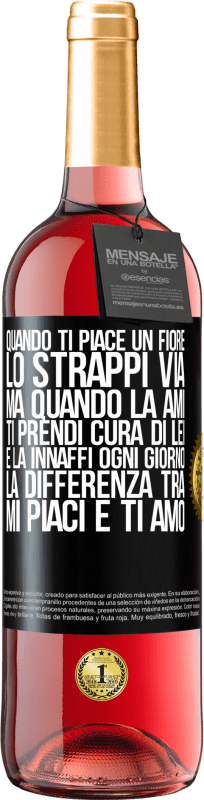 29,95 € Spedizione Gratuita | Vino rosato Edizione ROSÉ Quando ti piace un fiore, lo strappi via. Ma quando la ami, ti prendi cura di lei e la innaffi ogni giorno Etichetta Nera. Etichetta personalizzabile Vino giovane Raccogliere 2024 Tempranillo