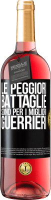 29,95 € Spedizione Gratuita | Vino rosato Edizione ROSÉ Le peggiori battaglie sono per i migliori guerrieri Etichetta Nera. Etichetta personalizzabile Vino giovane Raccogliere 2023 Tempranillo