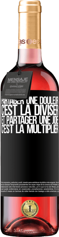 29,95 € Envoi gratuit | Vin rosé Édition ROSÉ Partager une douleur, c'est la diviser et partager une joie, c'est la multiplier Étiquette Noire. Étiquette personnalisable Vin jeune Récolte 2025 Tempranillo